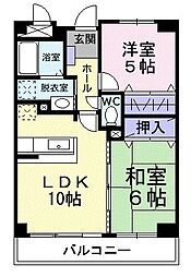 リバーサイド城南 2LDKの間取図画像