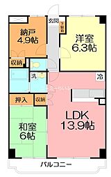 パークロイヤルヒルズ 2SLDKの間取図画像
