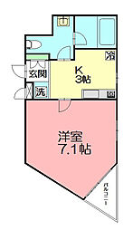 アルフィーネ茅ヶ崎 1Kの間取図画像