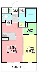 fleurs de cerisier 1LDKの間取図画像