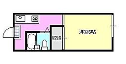 茅南荘 1Kの間取図画像