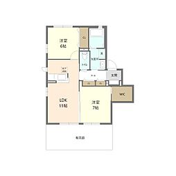 メルヴェール湘南 2LDKの間取図画像