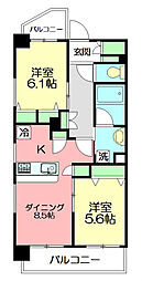 ハピネスレジデンス茅ヶ崎ウエスト 2LDKの間取図画像