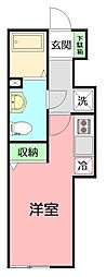 フローラ湘南茅ヶ崎 ワンルームの間取図画像