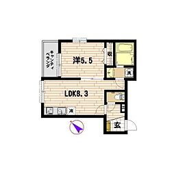 settleSHONAN 1LDKの間取図画像