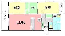 ソルヴィータ天王山2 2LDKの間取図画像
