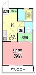 本町ドミール21 1Kの間取図画像