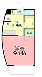 スカイグランデ 1Kの間取図画像