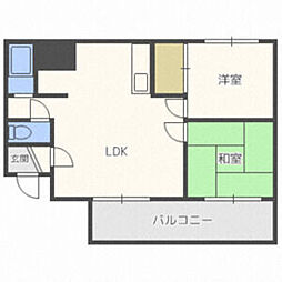 イッツ本郷 2DKの間取図画像