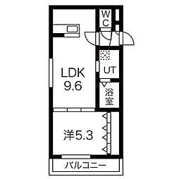 エヴァンスコート南円山 1LDKの間取図画像