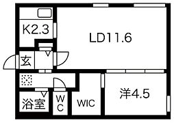 アートパーク2 1LDKの間取図画像