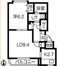 アステージ宮の森 1LDKの間取図画像