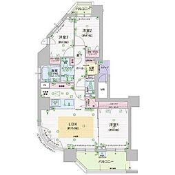 グランファーレ伏見グランシャリオ 3LDKの間取図画像