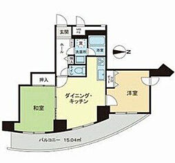 ライオンズステーションプラザ琴似 2DKの間取図画像