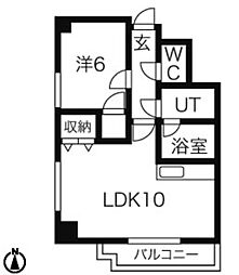 メゾンホクシン南10条 1LDKの間取図画像