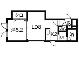 ブランノワールドゥ・カトル 1LDKの間取図画像