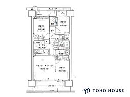 パークホームズLaLa門真 3LDKの間取図画像