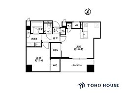 ザ・パークハウス梅田タワー 1LDKの間取図画像