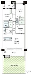 プラウド武蔵小杉 3LDKの間取図画像