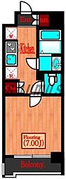 リージア代々木 1Kの間取図画像