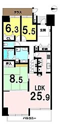 ガーデンシティーコープ金剛東6棟 3LDKの間取図画像