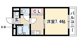 タカギビルディング 1DKの間取図画像