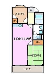 カピラハイツ 2LDKの間取図画像