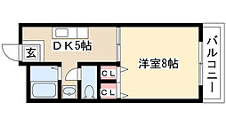 エクセル瑞雲B 1DKの間取図画像