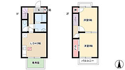 プレザント柳 2LDKの間取図画像