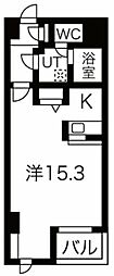 グランシャリオ ワンルームの間取図画像