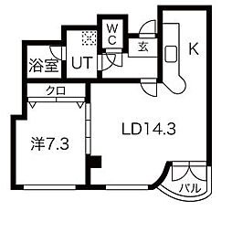 クレス 1LDKの間取図画像
