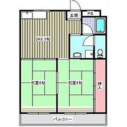 第3藤島ビル 2DKの間取図画像