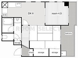 エスト本陣 2DKの間取図画像