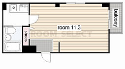 パルナス本町通 1Kの間取図画像