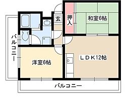 フォート・イエローストーン 2LDKの間取図画像