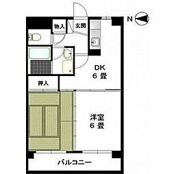 ハイツ山崎 2DKの間取図画像