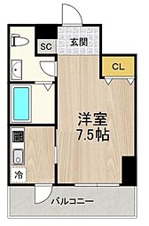 FRONTIERTOWER名駅南 1Kの間取図画像