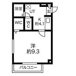 メゾンベール大松 1Kの間取図画像