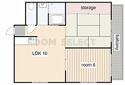 クレールモリ 2LDKの間取図画像