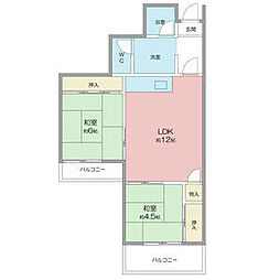 メゾン吹上 2LDKの間取図画像