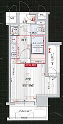 プレサンス名古屋駅前アクシス 1Kの間取図画像