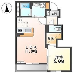 シャンペトル 1LDKの間取図画像