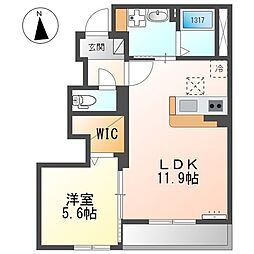 シャンペトル 1LDKの間取図画像