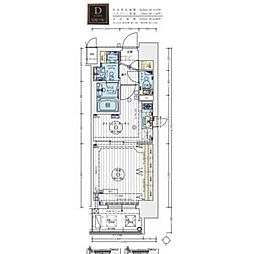 エステムコート名古屋栄プレシャス 1DKの間取図画像