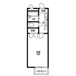 アムール21 1Kの間取図画像