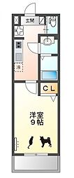 名古屋市東区葵3丁目アパート 1Kの間取図画像