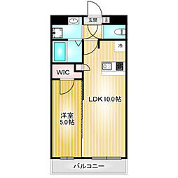プレサンス栄ブリオ 1LDKの間取図画像