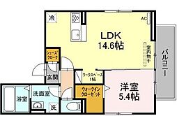 サンティモン 1LDKの間取図画像