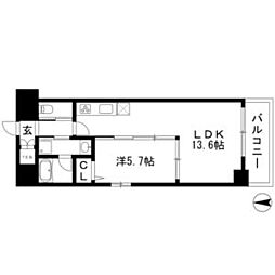 ラヴィータ泉 1LDKの間取図画像
