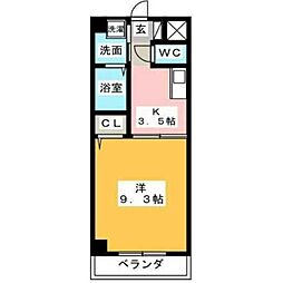 ラトリシエール 1DKの間取図画像
